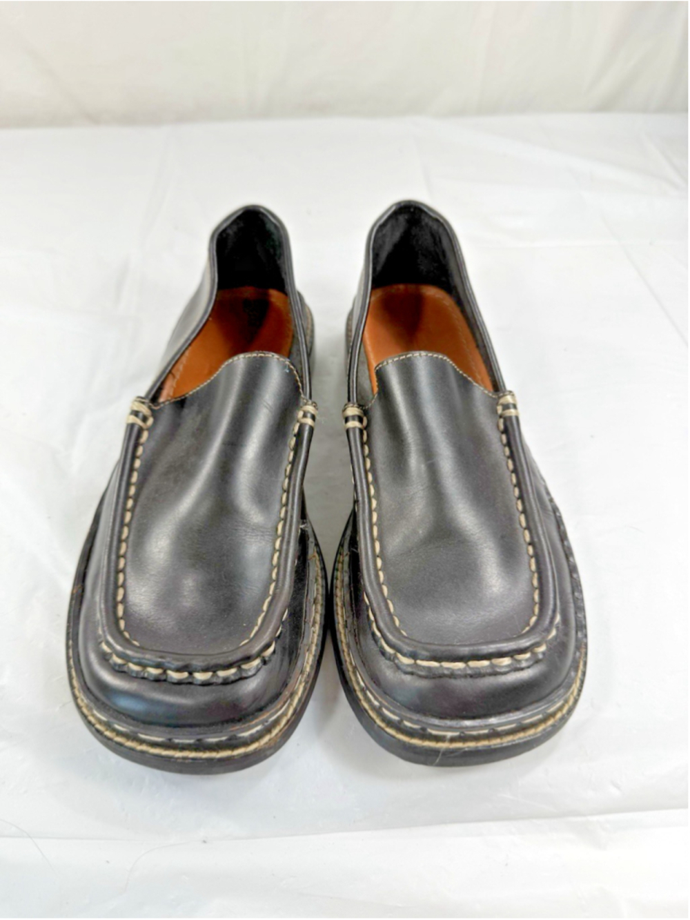 Frye Women’s Size 6M Black Leather Square Loafers